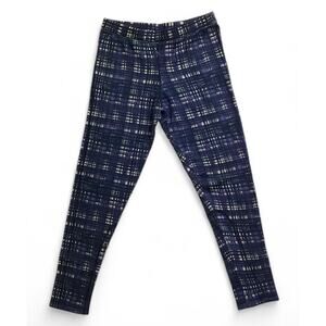 Tory Burch wool blue plaid warmer leggings size S